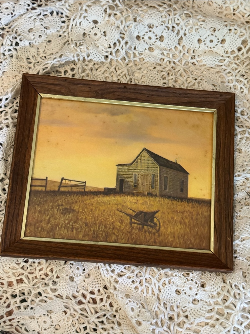 Vintage Yellow Farmhouse Field Print
